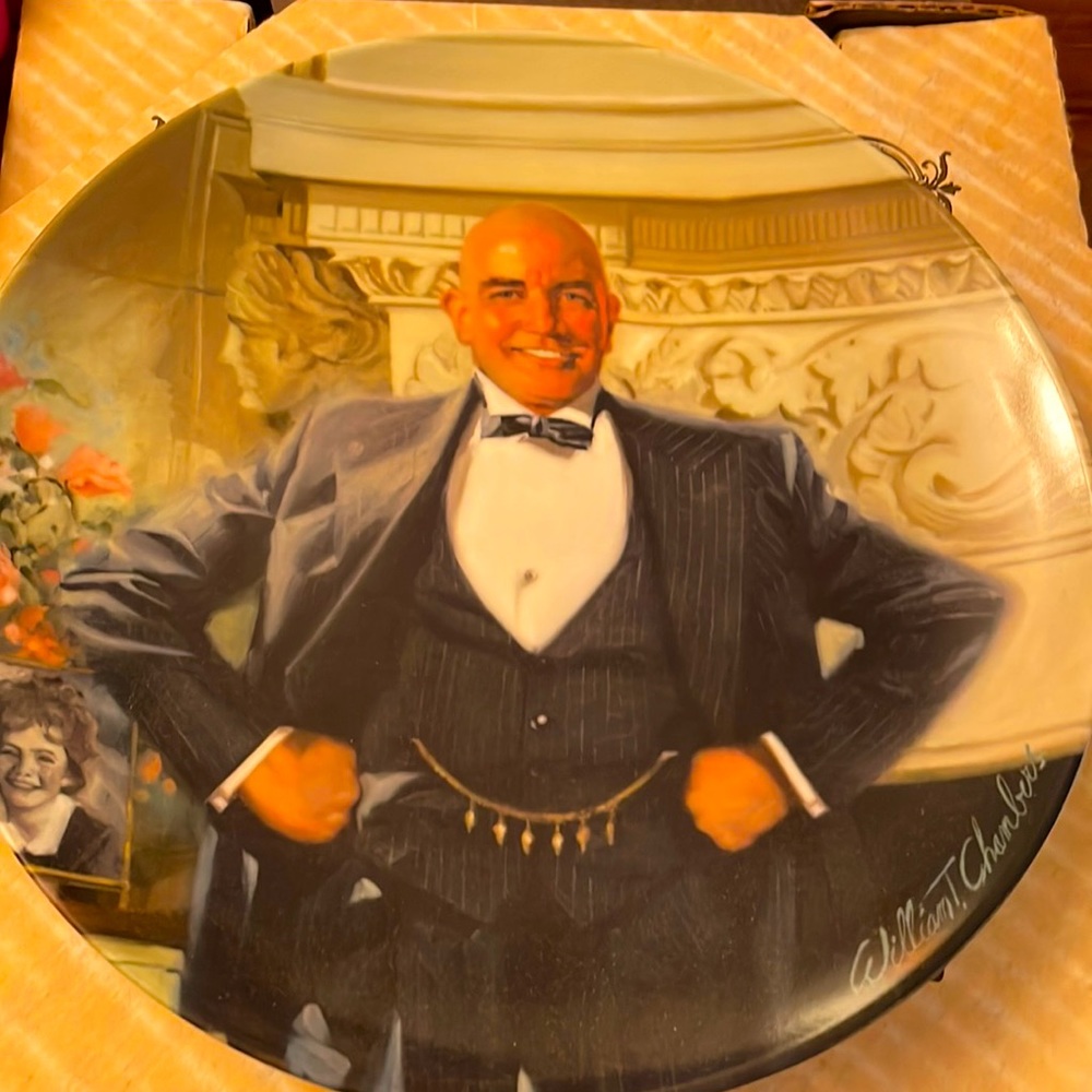 Edwin M Knowles China Co - Daddy Warbucks  collectors plate